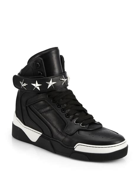 givenchy black & white leather high-top sneakers|givenchy interdit black magic lipstick.